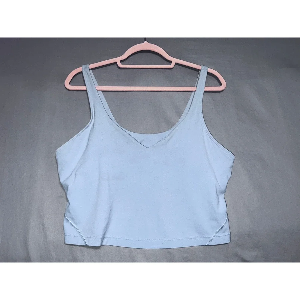 Lululemon Align Tank Top Light Blue Nulu Yoga Crop Bra Top